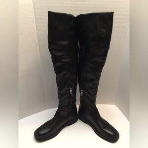 Black Women's Knee-High Zip Riding Boots size 8.5